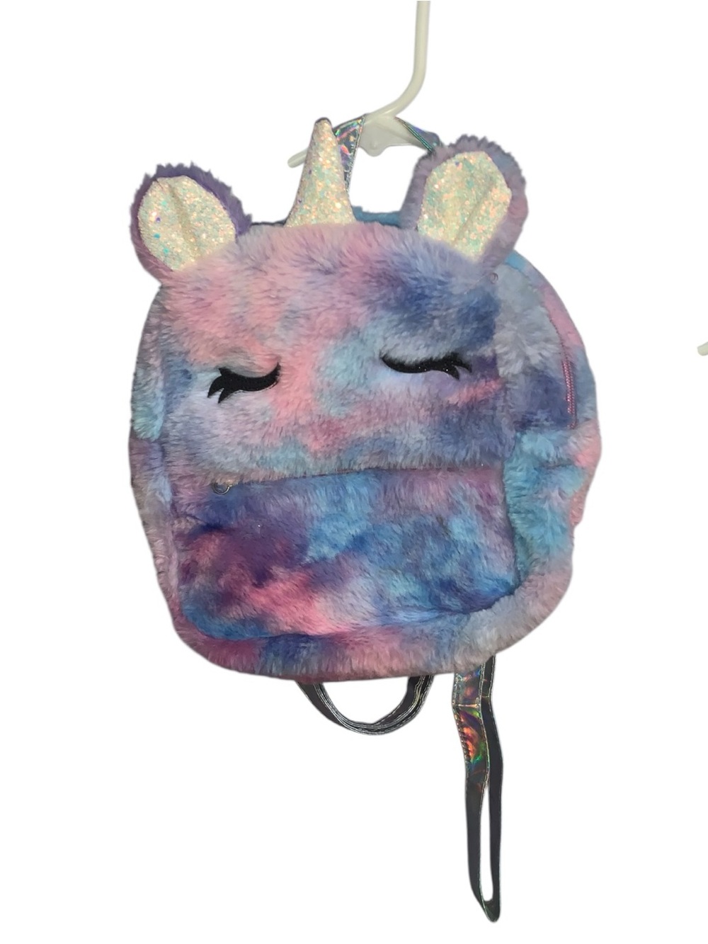 Wonder Nation Colorful Tie Dye Plush Unicorn Backpack